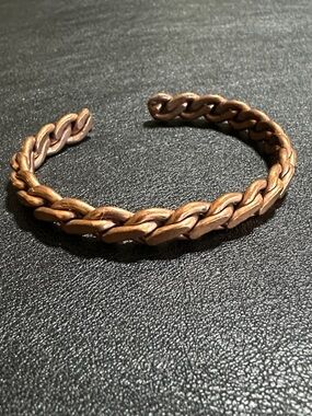16.  Copper Chain Link Cuff Bracelet